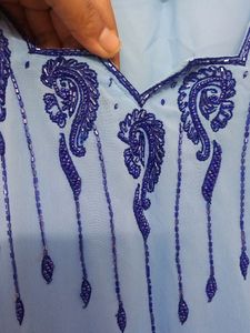 Ombre Effect Blue Kurta Pyjama Dupatta Set |SIZE:M
