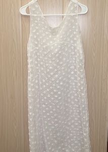 Sheer White Textured Dress