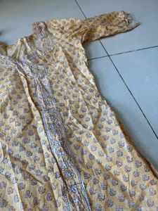 Yellow Floral Print kurta