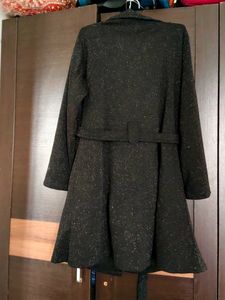 Sparkly Black Double-Breasted Coat