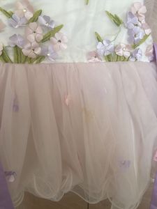 Lavendar Floral Frill Frock For 6M Babygirl