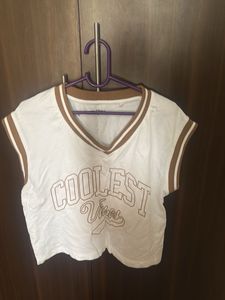 White 'Coolest Vibes' Crop Top