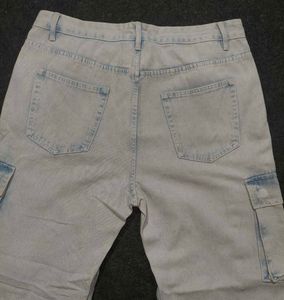 URBN IDNTY 'Bleached Ice-Wash' Baggy Cargo Jeans