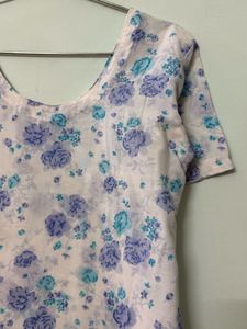 Floral Blue White Salwar Kameez Suit