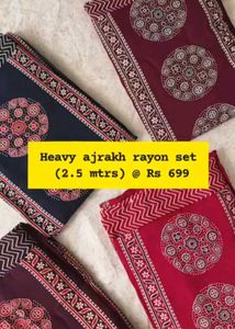 Stylish Black &amp; Red Ethnic Ajrak reyon dress summe