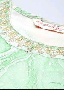 Stylish Kurta with Embellished Neckline