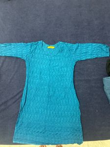 Blue Textured Kurta
