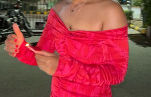 H&amp;M Vibrant Pink-Red ruched top
