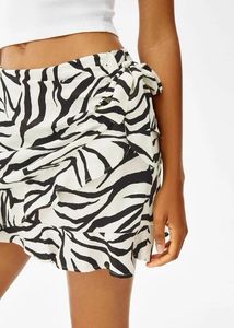 Bershka Zebra Print Wrap Mini Skirt