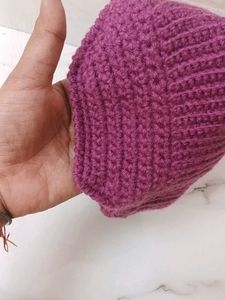 Handmade Purple Crochet Visor Hat