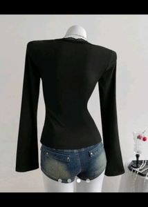 Chic Plaid &amp; Lace Detail Top