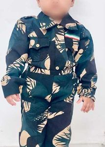 Cute Baby Army Print Outfit
