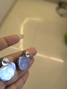 Ethnic Red Stone Pearl Earrings