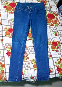 Blue High-Waisted Denim Jeans