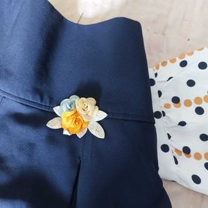 Cute Polka Dot Blouse and Navy Skirt Set