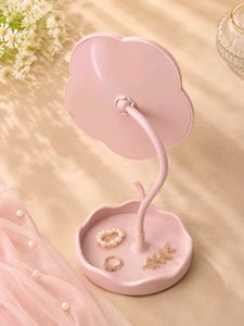 Cute Flower Makeup Mirror with Tray