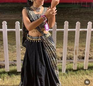 Elegant Black & Gold Lehenga Choli Set