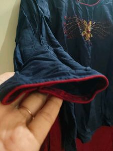 Elegant Blue top with Skirt Embellishments