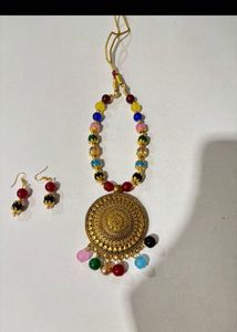 Boho Beaded Necklace &amp; Earring Set