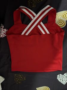 Red Criss Cross Back Top