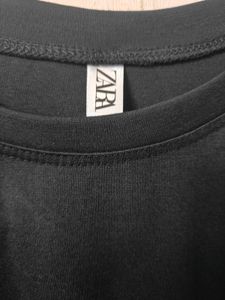 Zara Black Printed Casual Top