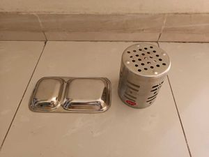 Unused Steel Plate and Cutlery Holder Stand