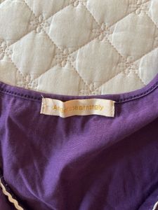 Purple Lace Trim Tunic Top