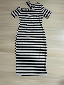 Striped Cold Shoulder Dress with City Names
