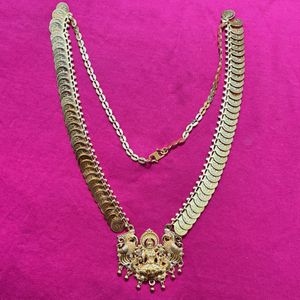 Traditional Lakshmi Coin Mid Length Necklace