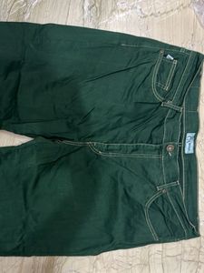 Dark Green Wide Leg Pants