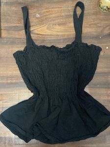 Black Smocked Camisole Top