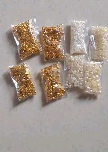 Pearl &amp; Rhinestone Embellishments Gold &amp; Off-white
