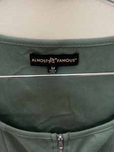 Green Zip-Up Crop Top