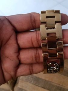 Elite women.s gold &amp; silver bangle watch
