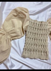 Balloon Sleeve Crop Top