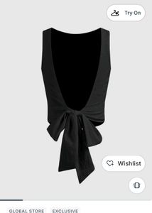 cider backless black top with boat neck.