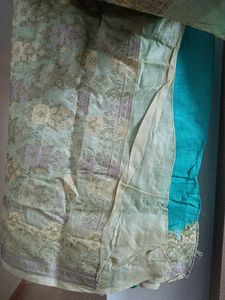 Elegant Pastel Green Banarasi Silk Saree