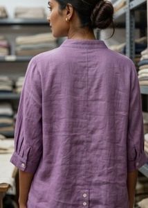Elegant Purple Cotton Tunic