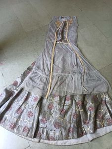 Elegant Grey Floral Lehenga Set