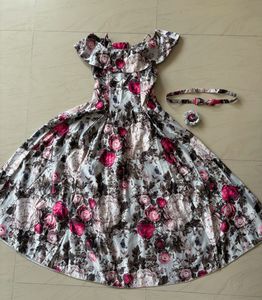 Floral Offshoulder Silk Gown