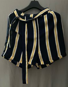 Honey by Pantaloons Navy Stripes Tie Up Shorts