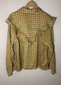 The Tiny Big Sister Ruffle Checkered Shirt