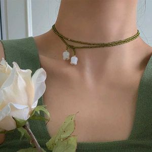 Delicate Beaded Lily of the Valley Choker 🌷