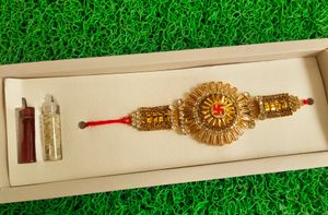 New Latest Rakhi With Roli Chawal Combo