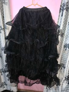 Black Tiered Tulle lehenga
