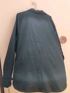 Chic Black cotton silk Button-Up Shirt