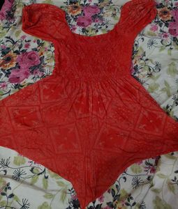 Darzi Red Paisley Print Mini Dress