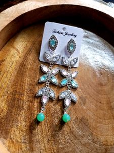 Ad Stone Long Butterfly Earring (Multi Colour) 🦋✨