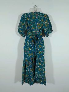 Green Printed Dress For Women's