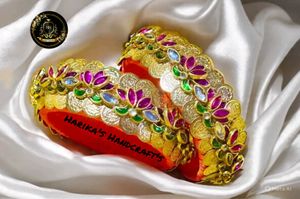 silk thread Golden Bangle Set